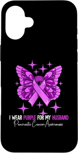 Vista 22 de I Wear Purple For My Husband Pancreatic Cancer Awareness Case for iPhone 16