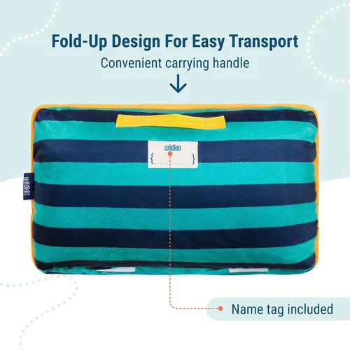 Vista 4 de Wildkin Kids Velour Nap Mat for Boys & Girls – Soft & Cozy Toddler Sleep Mat with Built-in Blanket for Daycare, Preschool, Kindergarten & Travel