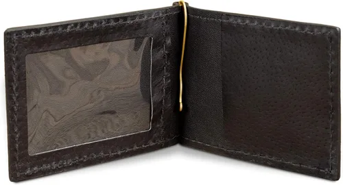 Vista 2 de Cartera delgada de piel de cocodrilo genuina hecha a mano
