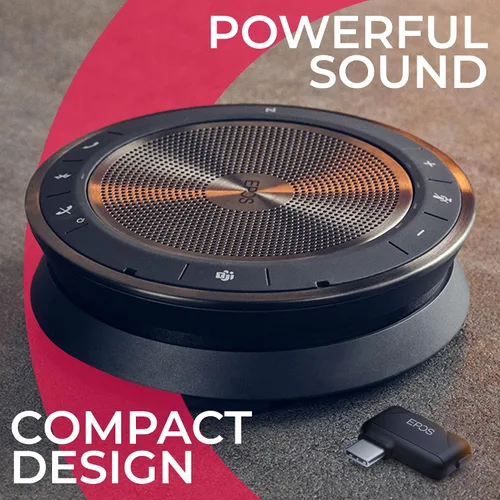 Vista 5 de EPOS Expand 40 Teams Altavoz Bluetooth portátil inalámbrico con conexión USB-C, dongle Bluetooth USB BTD 800 - Paquete GTW con plan de soporte