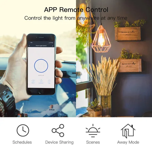 Vista 3 de TREATLIFE Interruptor de luz inteligente, interruptor de luz WiFi de 2.4 GHz, requiere cable neutro, funciona con Alexa, Google Home y SmartThings