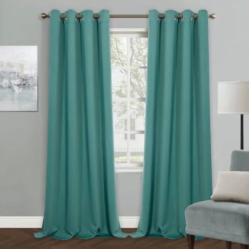 Vista 98 de MYSKY HOME Cortinas Aqua para Armario para Entrada Cortina Opaca para Puerta para Sala de Estar Cortina Oscurecedora de Habitación con Ojales