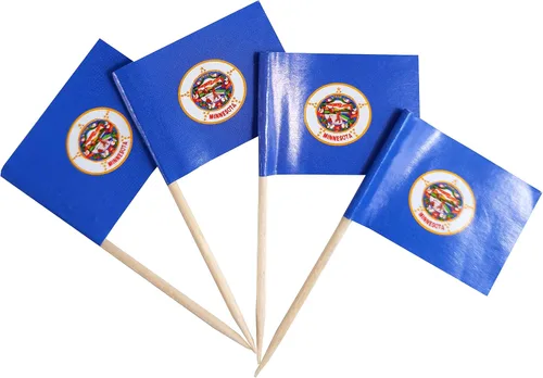 Vista 29 de QQSD Bandera de palillo de dientes de Alabama para decoración de cupcakes, 100
