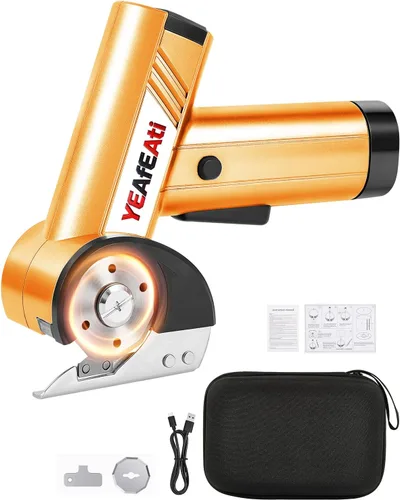 Vista 9 de Cordless Electric Scissors - Smart Display & 4-speed Settings, Rechargeable Cardboard Cutter Electric for Fabric, Leather, Padding & Cardboard