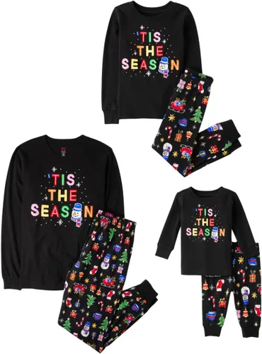 Vista 45 de The Children's Place Pijama de Navidad unisex para bebé, algodón