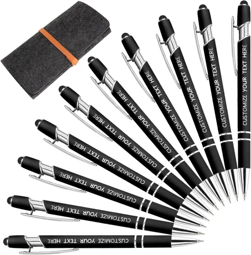 Vista 35 de Bolígrafos personalizados con lápiz óptico y grabado gratis, bolígrafos personalizados para negocios, graduación, aniversarios (hasta 500 unidades)