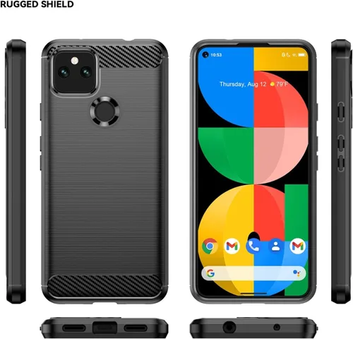 Vista 5 de Funda para Google Pixel 5A 5G Funda de fibra de carbono delgada y suave TPU Funda protectora de absorción de golpes Cubierta de teléfono a prueba