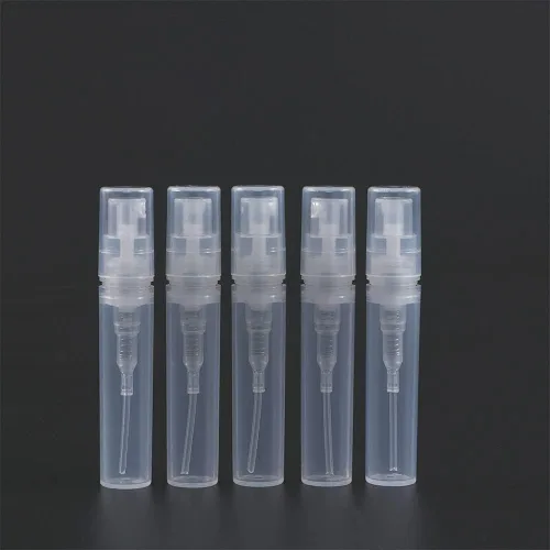 Vista 8 de 5 mini botellas de aerosol, 0.1 fl oz, 0.1 fl oz, 0.2 fl oz, botella de spray de plástico vacía de niebla fina, botella de perfume recargable