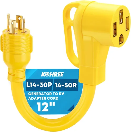 Vista 11 de Kohree Cable adaptador de generador NEMA 5-15P a L14-30R, adaptador de 3 clavijas a 4 clavijas, STW 10 AWG 12 pulgadas, generador macho de 15