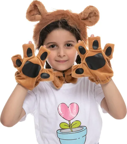 Vista 2 de Spooktacular Creations Halloween Lion Accessories Set with Headband Ears and Tail, Lion Dalmatian Monkey Animal Costume Set