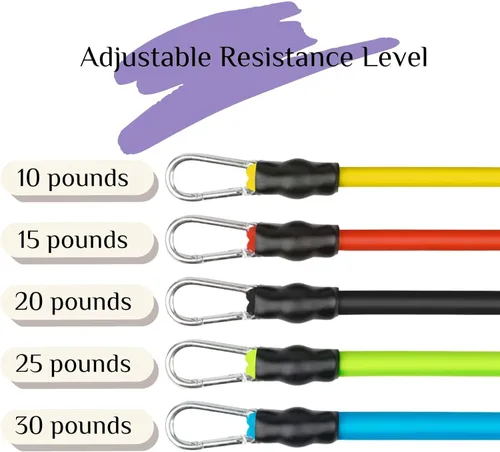 Vista 2 de Adjustable Foot Pedal Resistance Band, Durable Foot Pedal Resistance Trainer with Bag. Multifunctional Pedal Puller Resistance Rope with Handles.