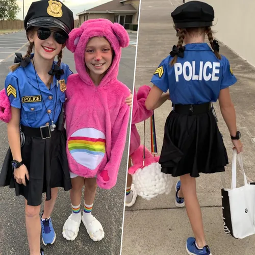 Vista 4 de Disfraz de policía para niños, niñas, uniforme de cosplay de policía