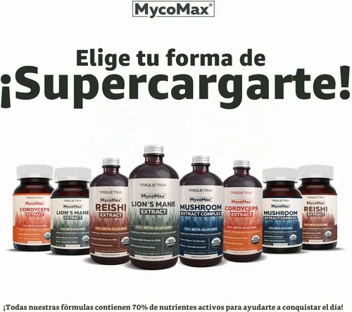Vista 8 de Suplemento de Hongos Mane de León MycoMax - 70% Beta Glucanos, Extracto Orgánico de Mane de León de Máxima Potencia, Cultivado en EE. UU. +