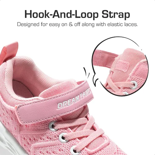 Vista 3 de DREAM PAIRS Zapatos deportivos para niños y niñas, tenis para correr y escuela, para niños pequeños y grandes