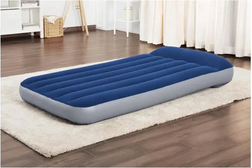 Vista 4 de Colchón de aire de viaje individual con bomba y almohada integradas, vigas internas Tri Tech soporta 330 libras
