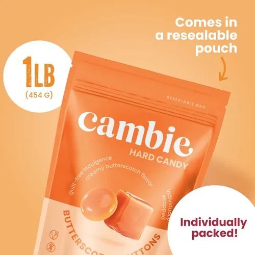 Vista 5 de Cambie caramelo duro sin azúcar envuelto individualmente, 1 libra