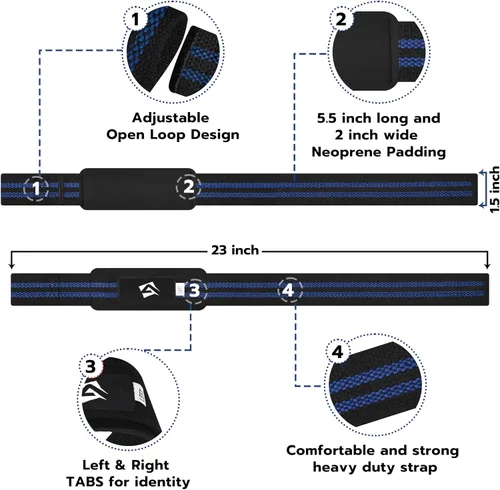 Vista 3 de AQF Weight Lifting Straps, Padded Cotton Gym Wrist Straps for Deadlifts