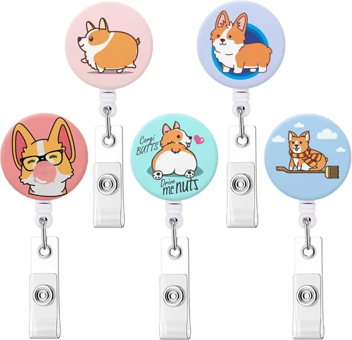 Vista 19 de Carrete retráctil para credenciales de enfermera, lindo nombre, carretes decorativos para tarjetas de identificación con clip en soportes