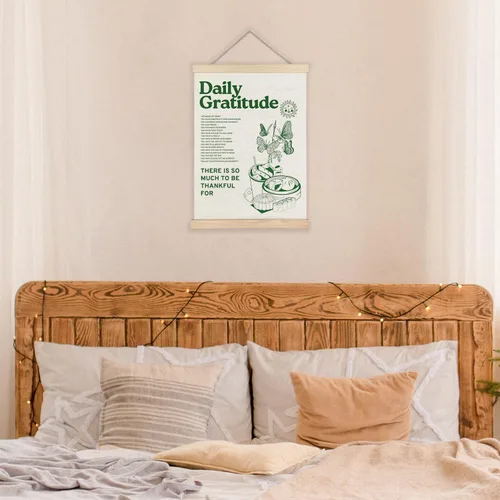 Vista 4 de LUVADIAN Póster retro para estética de habitación, marco inspirador para colgar pósteres de gratitud diaria, decoración de pared retro