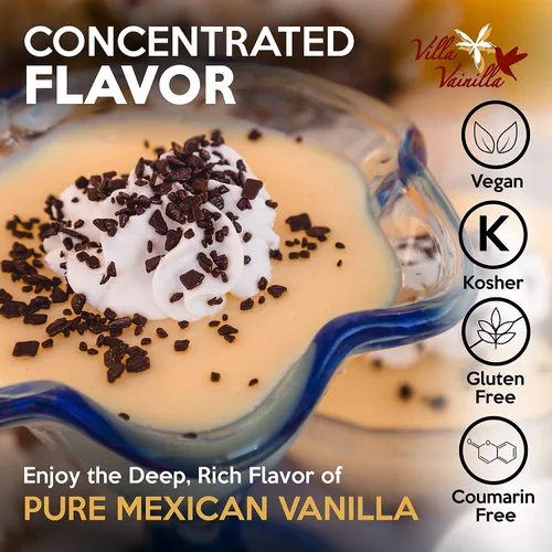 Vista 6 de Villa Vainilla Extracto de vainilla pura, Elixir Premium Mexican Vanilla Extracto de vainilla puro natural Para chefs y cocina casera Perfecto