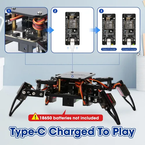 Vista 6 de Kit de Robot Araña Biónica Programable STEM, Kit Científico para Niños de 8 a 12 años, Juguete de Construcción de Robótica DIY para Adolescentes