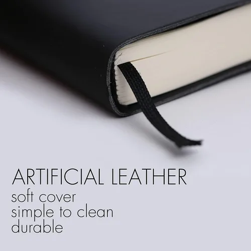Vista 4 de Cuaderno negro para el trabajo, cuadernos de 8 x 6 pulgadas para tomar notas y escribir, diario de negocios de tapa blanda y bloc de oficina sin