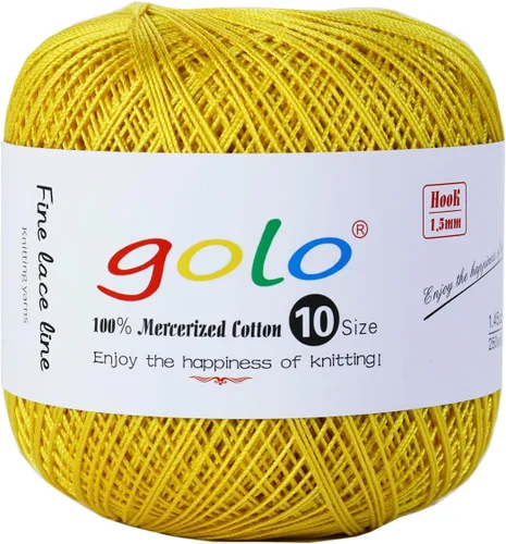 Vista 133 de Golo - 3 bolas de hilo de ganchillo tamaño 10, hilo de crochet para tejer a mano 102