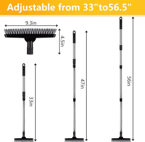 Vista 2 de 2 Pack Cepillo para lechada con mango largo, cepillo giratorio para limpieza de líneas de lechada - Cepillo limpiador de lechada con mango duradero