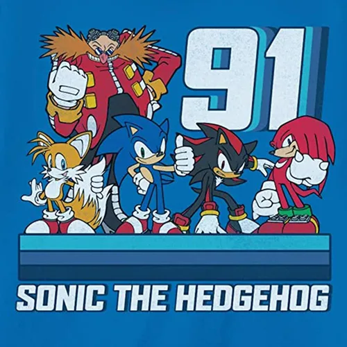 Vista 2 de SEGA Camiseta de Sonic The Hedgehog para niños, con Sonic, Tails y Knuckles, The Hedgehog Trio, camiseta