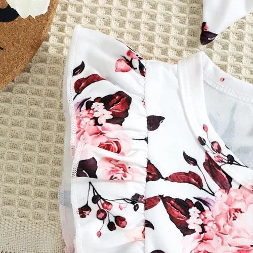 Vista 7 de Hascloth Newborn Baby Girl Romper Infant Tassel Bodysuit Floral Dress Shorts Jumpsuit Ruffle Sleeveless Onesie Clothes Outfit