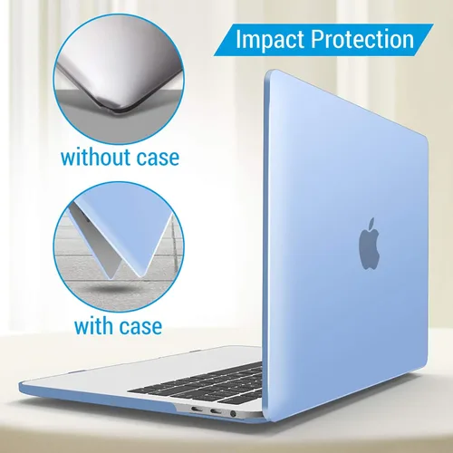 Vista 8 de IBENZER - Carcasa rígida de tacto suave para MacBook Pro de 13 pulgadas con Touch Bar y Touch ID, con funda de teclado y adaptador Type C