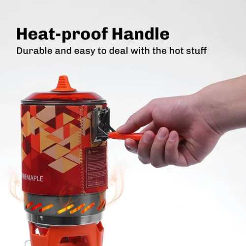 Vista 3 de Fire-Maple Fixed Star X2 - Sistema de estufa para mochileros y campamentos, equipo de cocina de propano al aire libre, juego de quemador de chorro