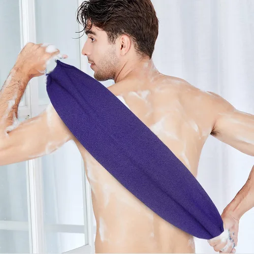 Vista 4 de Evridwear fregador de espalda exfoliante con asas a los lados para ducha limpieza corporal profunda, masajes en la piel mejorando la circulación