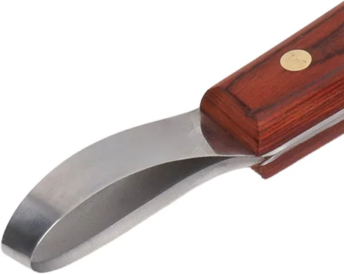 Vista 8 de ANGGREK Cuchillo de pezuñas,Herrador de caballo,Tijeras de recortadora de pezuñas de goma Mango de madera multiusos Ganado Caballo Cortador