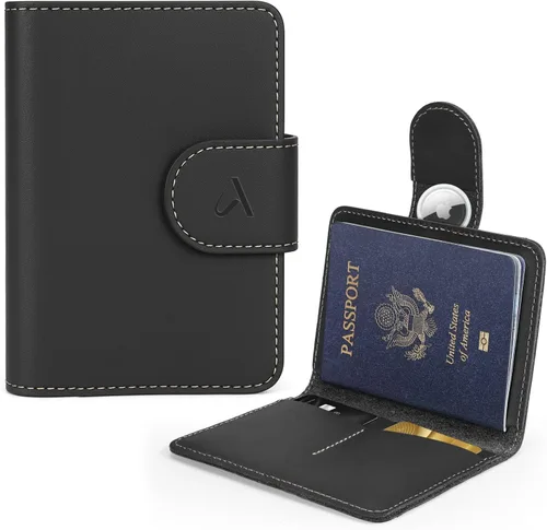 Vista 15 de ALLIVE Soporte para pasaporte para viajes, soporte para pasaporte Rfid para mujeres y hombres, funda de pasaporte de cuero genuino para viaje