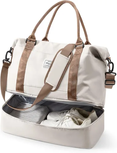 Vista 13 de VECAVE Bolsa de viaje para mujer, bolsa deportiva para gimnasio, E20-Púrpura profundo, Grande, Bolsa de viaje