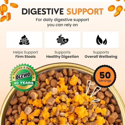 Vista 4 de Deshidratado de Olewo zanahorias suplemento del alimento de perro, tamaño del ensayo, 1 libra Real-food digestive support. Whole-food alternative