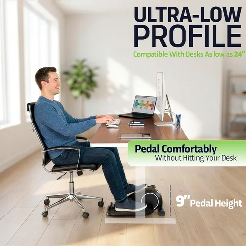 Vista 8 de DeskCycle Under Desk Elliptical Machine up to 40 lbs Magnetic Resistance Foot Pedaler, Ultra-Smooth & Silent Seated Leg Exerciser, Heavy Duty