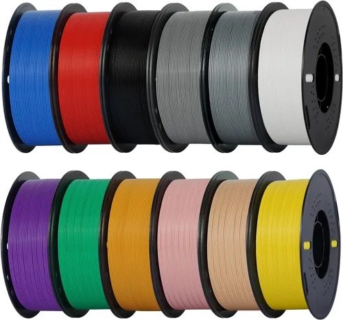 Vista 18 de Kingroon PLA - Filamento para impresora 3D, 10 carretes, precisión dimensional de +/- 0.02 mm, carrete de 10 kg (22 libras), 1.75 mm, 5 negro + 5