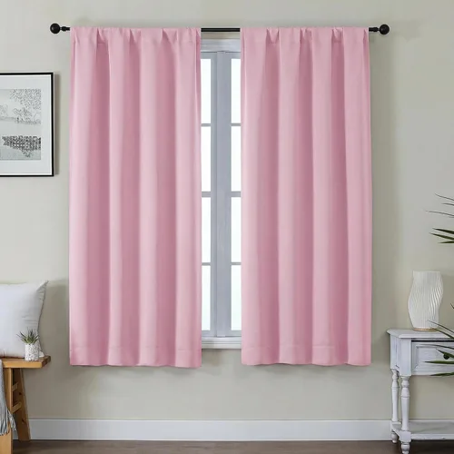 Vista 135 de Gwine Cortinas opacas para dormitorio, 54 pulgadas de largo, paneles de cortina de ventana con aislamiento térmico y reducción de ruido, cortinas