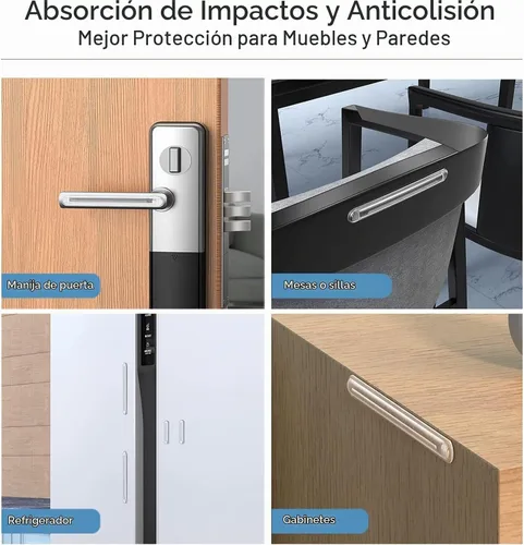 Vista 5 de Parachoques transparentes para muebles, parachoques de goma autoadhesivos, protectores de pared para topes de puerta, tira de silicona para cajones