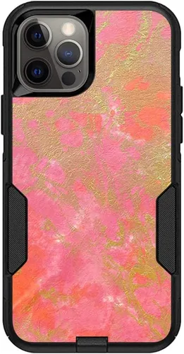 Vista 10 de MightySkins Skin compatible con OtterBox Commuter iPhone 12 y 12 Pro - Mármol ámbar Funda protectora de vinilo duradera y única Fácil de aplicar