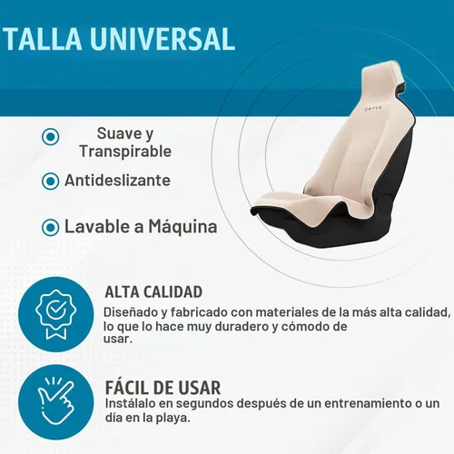 Vista 4 de Dryva Asiento - Toalla de microfibra premium para asiento de automóvil, impermeable y resistente al sudor, ajuste universal, lavable a máquina Beige