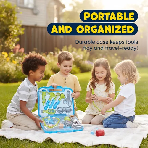 Vista 6 de Kit de médico de Kidzlane para niños - Juego de médico para niños con estetoscopio electrónico - Juego de médico para niños - Juego de médico