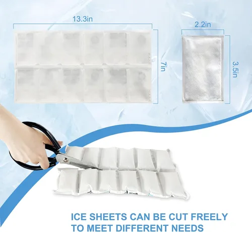 Vista 6 de Paquetes de hielo seco para envío de alimentos congelados, sin efecto de humo, paquetes de hielo para enfriador/caja de almuerzo, paquete frío