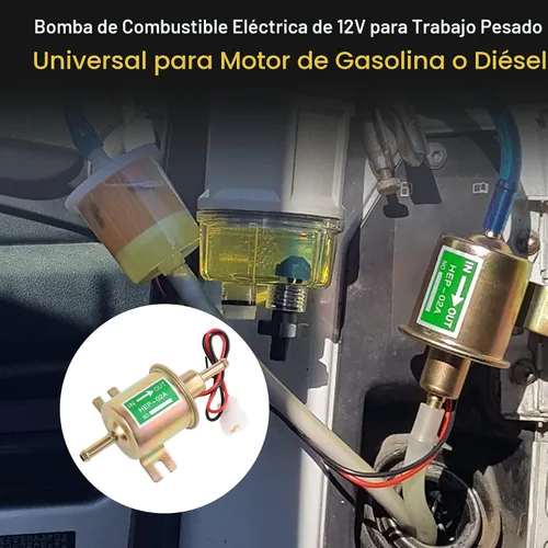 Vista 6 de Bomba de combustible eléctrica de alta resistencia de 12 V Universal W8sunjs Gasolina sólida de metal 12 voltios
