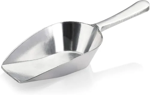 Vista 10 de New Star Foodservice 34622 Cuchara de utilidad de fondo plano de aluminio fundido, 1 oz, tamaño extra pequeño, plateado (solo lavado a mano)