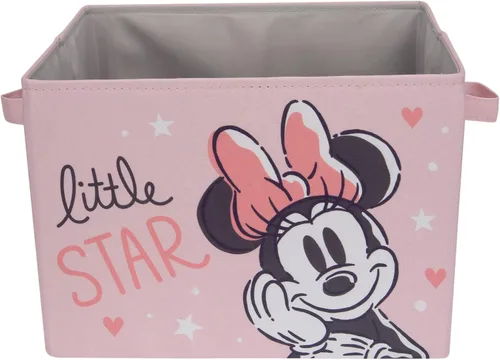 Vista 2 de Lambs & Ivy Disney Baby Minnie Mouse - Cesta de almacenamiento plegable, color rosa