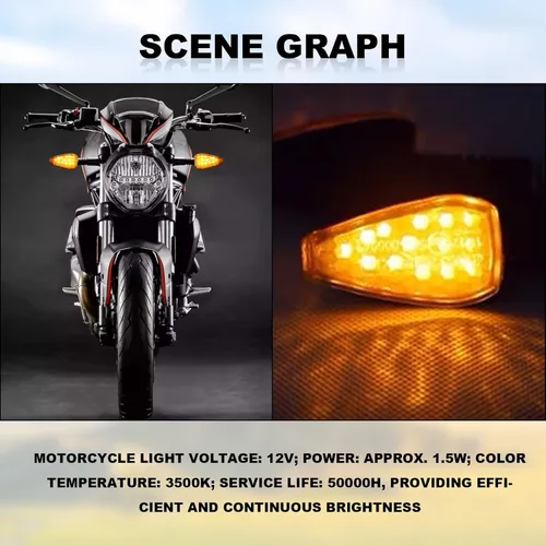 Vista 6 de 4PCS Mini Stalk Flecha Luz Motocicleta Señal de Giro Luces Luces Delanteras Luces Traseras Adecuado para todo tipo de locomotoras de 12V