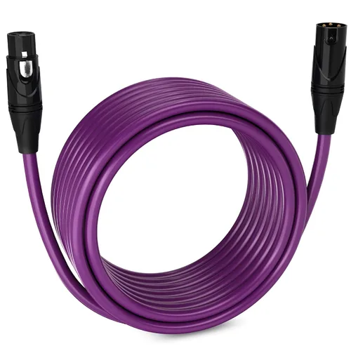 Vista 20 de LyxPro Cable de micrófono XLR hembra a macho de ángulo recto de 3 pines de 1.5 pies para altavoces amplificados, interfaz de audio, rendimiento